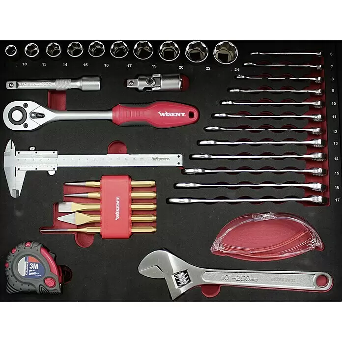 Wisent Werkzeugkoffer VDE - L x B x H: 465 x 365 x 155 mm, 136 -tlg. - Detailaufnahme