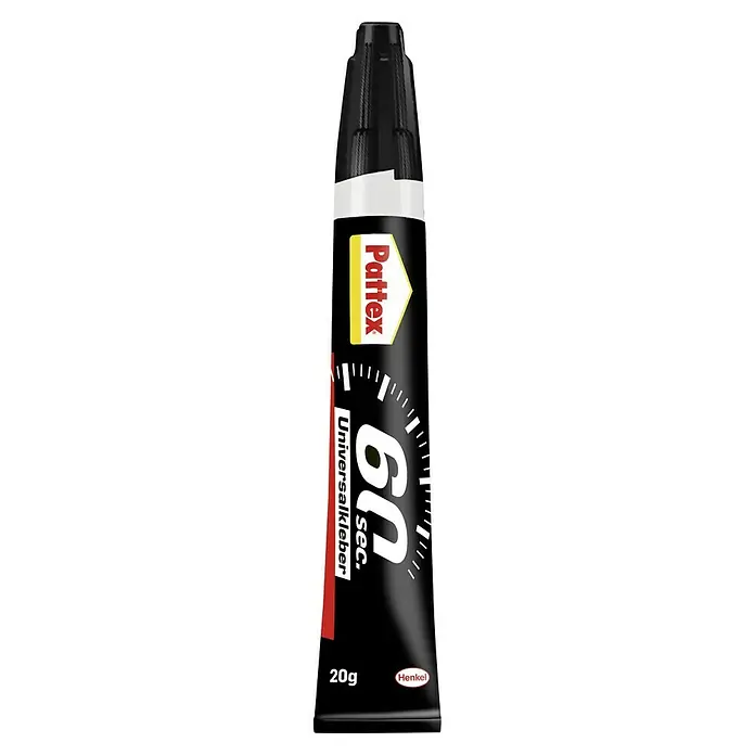 Pattex Alleskleber 60 sec. - 20 g, Gelartig, Gebrauchsfertig - Ein Tube Pattex Universalkleber 60 Sekunden, ideal für schnelle und zuverlässige Reparaturen im Haushalt und Hobbybereich.