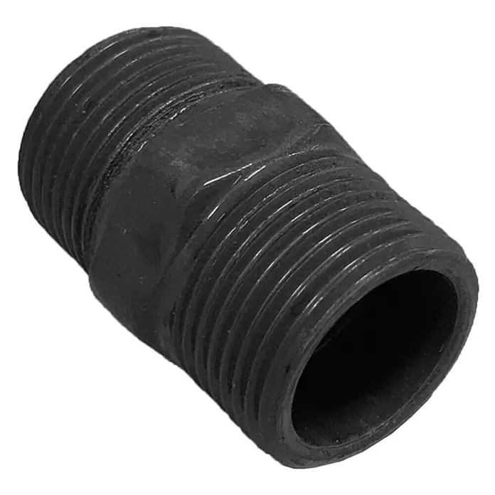 Walteco Rusticline Verbindungsmuffe Tube - Ø x L: 25 x 44 mm - Schwarzes Nippelrohr mit Gewinde an beiden Enden. Ideal für Sanitär- und Heizungsinstallationen.