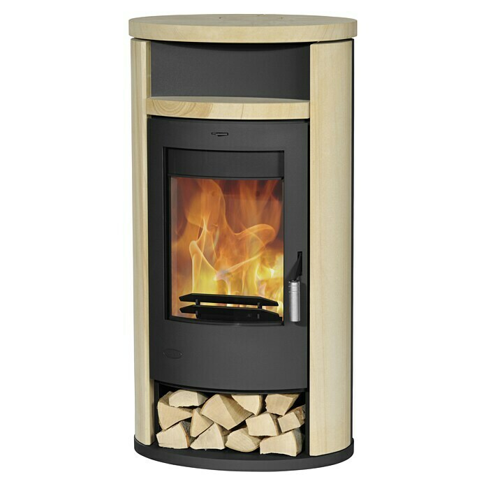Fireplace Kaminofen Alicante Loticstone (8 kW, Raumheizvermögen: 144 m³, Verkleidung: Sandstein, Schwarz)