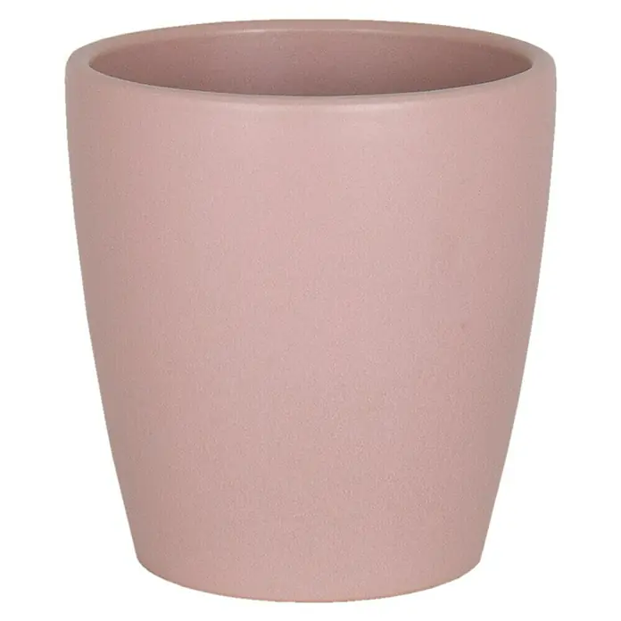 Artevasi Orchideentopf - Außenmaß (Ø x H): 14 x 14 cm, Keramik, Altrosa - Nahaufnahme eines zartrosa Blumentopfs mit glatter Oberfläche, ideal für Zimmerpflanzen und zur Dekoration von Wohnräumen.