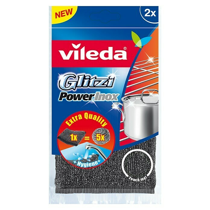 Vileda Reinigungspad Glitzi Power Inox2 Stk. Front View