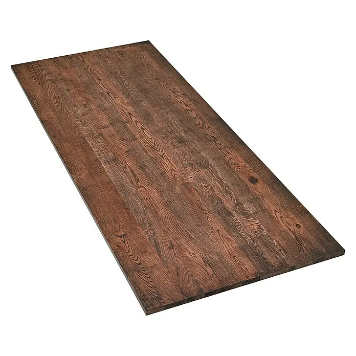 Exclusivholz Tischplatte Eiche Bern - Eiche, 200 x 80 x 2,6 cm - Bild einer Holzplatte mit einer deutlich sichtbaren Maserung, die für Tische oder Arbeitsplatten verwendet werden kann.