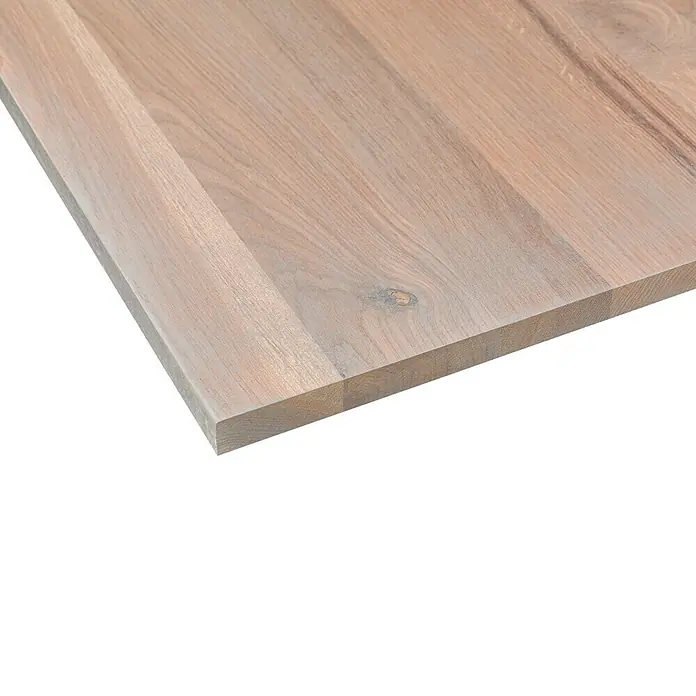 Tischplatte Eiche Luzern - Eiche, 200 x 80 x 2,6 cm - Eine helle, naturbelassene Holzplatte mit einer glatten Oberfläche und einer sichtbaren Holzmaserung. Ideal für Möbelbau und Innenausbau.