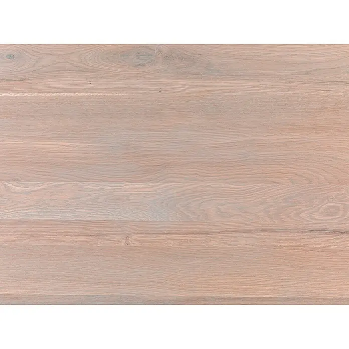 Tischplatte Eiche Luzern - Eiche, 200 x 80 x 2,6 cm - Nahaufnahme eines hellen Holztisches mit sichtbarer Maserung, ideal für moderne Innenräume.