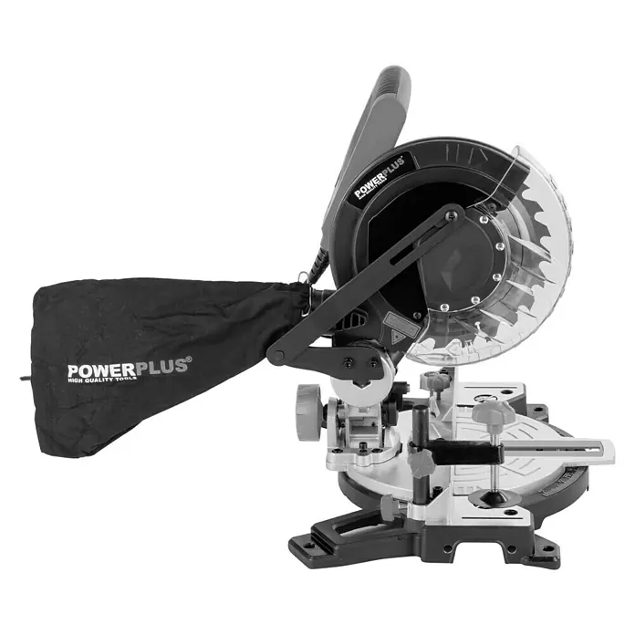 PowerPlus Sierra ingletadora POWX075700 - 1.500 W, Diámetro hoja de sierra: 210 mm, 5.000 r.p.m. - Sierra ingletadora Powerplus para cortes precisos en madera. Ideal para aficionados y profesionales, motor potente.