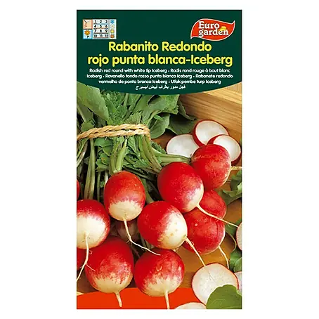 Euro Garden  Semillas de vegetales Rabanito de punta blanca-Iceberg
