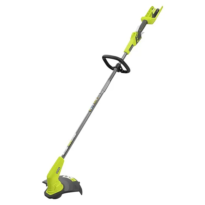 Ryobi Akku-Rasentrimmer RY36LT33A-0 - 36 V, Li-Ionen, Ohne Akku - Abbildung eines Ryobi Akku-Rasentrimmers mit verstellbarem Schaft und drehbarem Kopf für präzises Kantenschneiden und Trimmen.