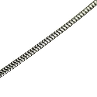Marinetech Cable metálico a metros (Diámetro: 5 mm, Acero inoxidable, Trenzado 1 x 19)