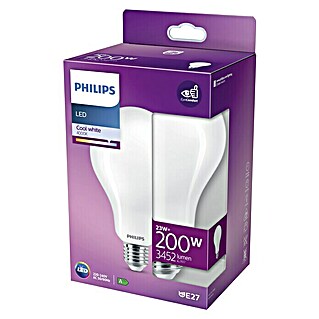 Philips Bombilla LED Classic CW (E27, No regulable, Blanco frío, 3.452 lm, 200 W, Redonda)