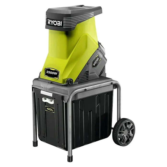 Ryobi Elektro-Häcksler RSH2545B - Max. Aststärke: 4,5 cm, 2.500 W - Ryobi Häcksler mit robustem Rahmen und großem Behälter. Leistungstarkes Gerät für den Garten.