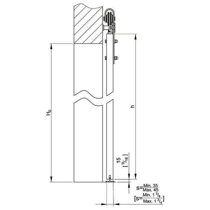 Valcomp by Mantion Schiebetürbeschlag Rocline (200 cm, Traglast: 100 kg) | BAUHAUS