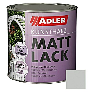 Adler Kunstharzlack Mattlack (Lichtgrau, 375 ml, Seidenmatt)