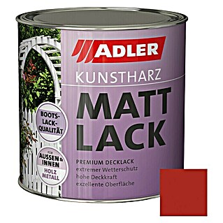 Adler Kunstharzlack Mattlack (Feuerrot, 750 ml, Seidenmatt)
