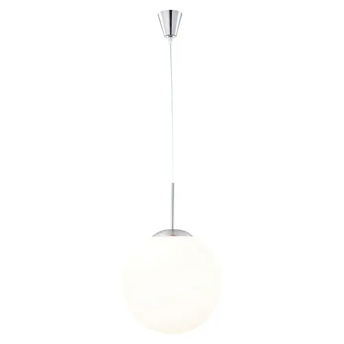 Globo LED-Pendelleuchte Balla - 60 W, Ø x H: 30 x 180 cm, Nickel, E27 - Hängelampe mit kugelförmigem Schirm und Metallaufhängung, die ein modernes und stilvolles Ambiente schafft.