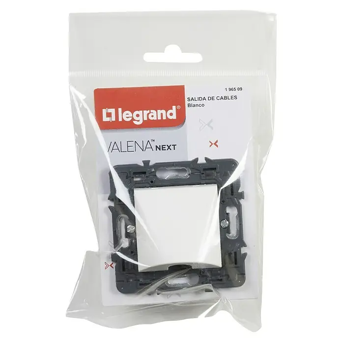 Legrand Valena Next Pasacables - Blanco, Diámetro: 12 mm - Caja de salida de cables Legrand Valena Next empaquetada en blanco, perfecta para la gestión de cables e instalaciones modernas.