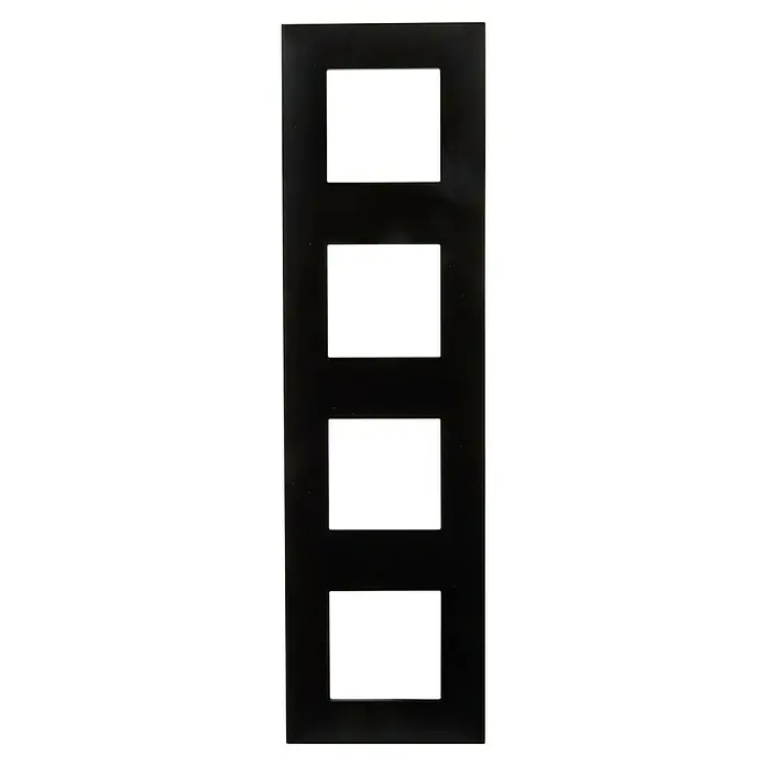 Legrand Valena Next Marco - Negro, Modelo de mecanismos: x 4, Plástico, Instalar - Cubierta de interruptor de luz negra con cuatro aberturas para interruptores, enchufes o reguladores.