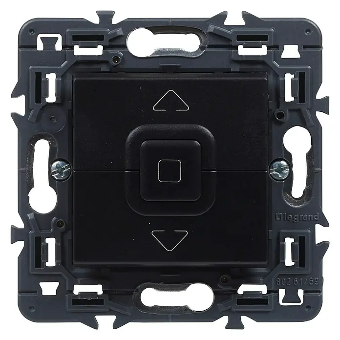 Legrand Valena Next Interruptores para persianas - Negro, Montaje en superficie - Interruptor de persiana enrollable Legrand para controlar persianas y contraventanas. El interruptor tiene botones de flecha arriba y abajo.