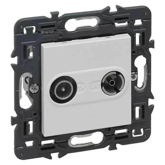 Legrand Valena Next Pieza insertada para caja de antena Intermedia - x 2, Blanco - Toma de pared TV/SAT de Legrand. Para conectar cables de antena para televisores y receptores de satélite. Solución práctica.