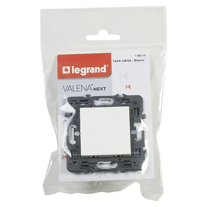 Legrand Valena Next Tapa para mecanismo - Blanco, Metal, Montaje en la pared - Tapa ciega Legrand Valena Next en blanco empaquetada, perfecta para instalaciones y renovaciones eléctricas.