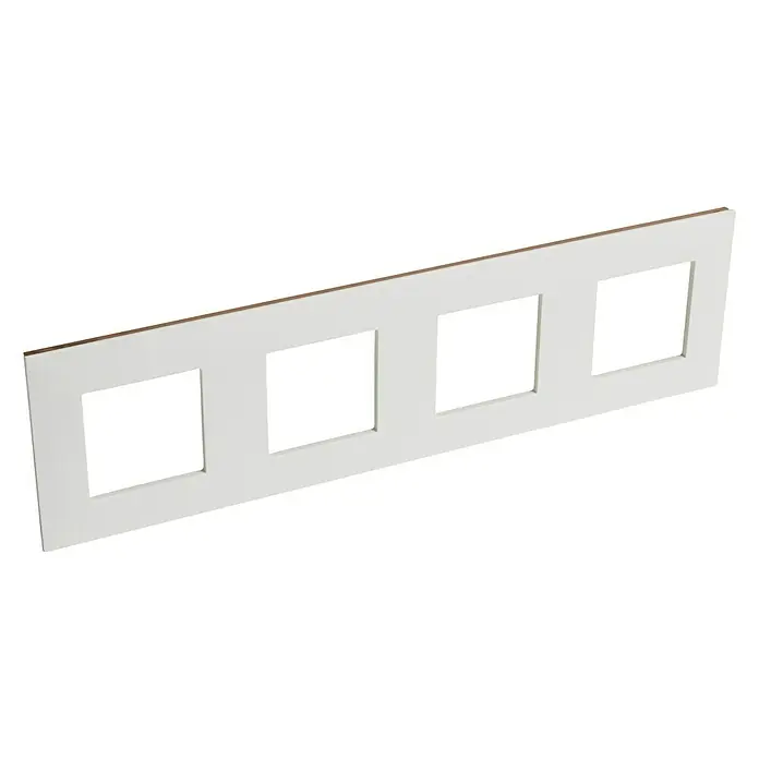 Legrand Valena Next Marco - Blanco/Oro rosa, Modelo de mecanismos: x 4, Plástico, Colocar - Placa de interruptor blanca con cuatro aberturas cuadradas para la instalación de interruptores, enchufes y marcos.
