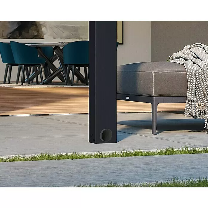 Palram – Canopia Terrassenüberdachung Stockholm - B x T: 515 x 340 cm, Anthrazitgrau, Polycarbonat - Detailaufnahme