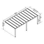 Palram – Canopia Terrassenüberdachung Stockholm (B x T: 740 x 340 cm, Anthrazitgrau, Polycarbonat, Klar) | BAUHAUS