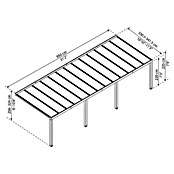 Palram – Canopia Terrassenüberdachung Stockholm (B x T: 950 x 340 cm, Anthrazitgrau, Polycarbonat, Klar) | BAUHAUS