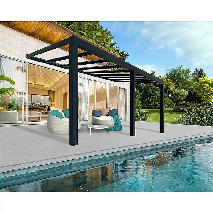 Palram – Canopia Terrassenüberdachung Stockholm - B x T: 590 x 340 cm, Anthrazitgrau, Polycarbonat - Stimmungsaufnahme