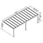 Palram – Canopia Terrassenüberdachung Stockholm (B x T: 810 x 340 cm, Anthrazitgrau, Polycarbonat, Klar) | BAUHAUS