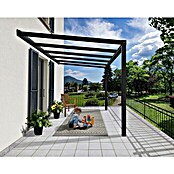 Palram – Canopia Terrassenüberdachung Stockholm (B x T: 368 x 340 cm, Anthrazitgrau, Polycarbonat, Klar) | BAUHAUS