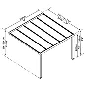 Palram – Canopia Terrassenüberdachung Stockholm (B x T: 368 x 340 cm, Anthrazitgrau, Polycarbonat, Klar) | BAUHAUS