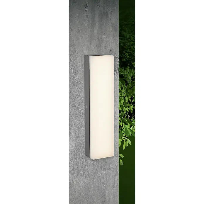 Starlux Laholm LED-Außenwandleuchte - 8 W, 7 x 5,3 x 30 cm, Dunkelgrau, IP54 - Moderne Wandleuchte mit einem rechteckigen, grauem Gehäuse, das ein helles, diffuses Licht ausstrahlt und eine angenehme Atmosphäre schafft.