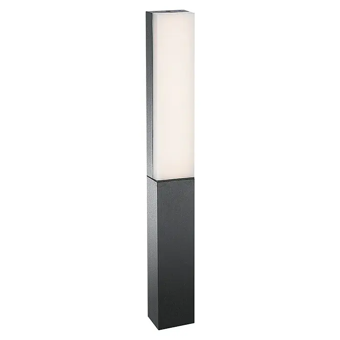 Starlux Laholm Sobremuro exterior - 8 W, Color del marco: Gris oscuro, Blanco cálido, 7 x 5,2 x 50 cm, Con bombillas - La moderna luminaria de bolardo con un diseño claro y cuerpo de luz blanco proporciona una iluminación exterior agradable y añade detalles elegantes.