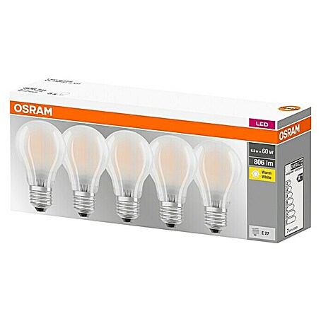 Osram Star LED-Lampe Glühlampenform E27 matt (E27, Dimmbarkeit: Nicht Dimmbar, 806 lm, 7 W)