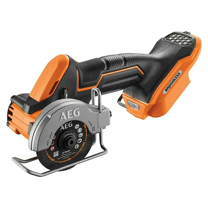 AEG Pro 18V Akku-Trennschleifer BMMS18SBL-0 - 18 V, Ohne Akku - Akku-Kreissäge von AEG, ein kompaktes und leistungsstarkes Werkzeug für präzise Schnitte mit bürstenlosem Motor für längere Lebensdauer.