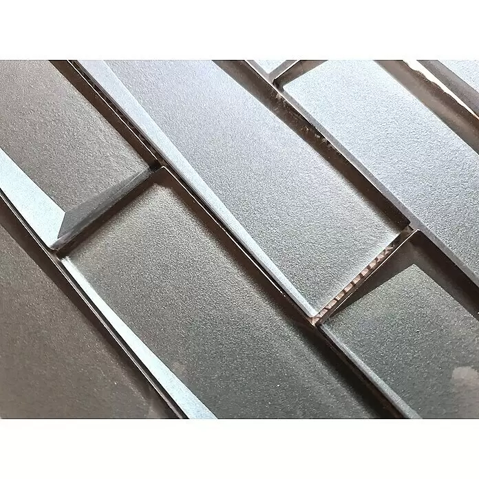 Mosaikfliese Rechteck Crystal XBH SW05 - 30 x 30 cm, Grau, Glänzend - Detailaufnahme