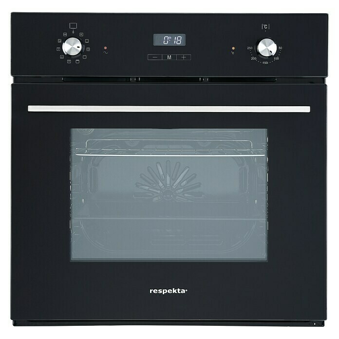 Respekta Einbauherd Digi 8 Glas PPAnzahl Beheizungsarten: 9 Stk., Volumen Backofen: 66 l, Edelstahl/Schwarz Front View