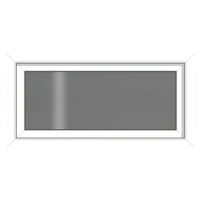Solid Elements Ventana abatible - 100 x 50 cm, Blanco - Imagen de una ventana rectangular blanca con vidrio gris, ideal para arquitectura moderna y espacios interiores luminosos.