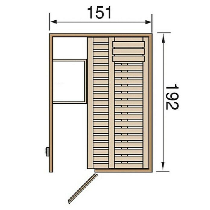 Weka Elementsauna Kaarina 1Ohne Ofen, Material Tür: Einscheibensicherheitsglas (ESG), 194 x 154 x 199 cm Unknown