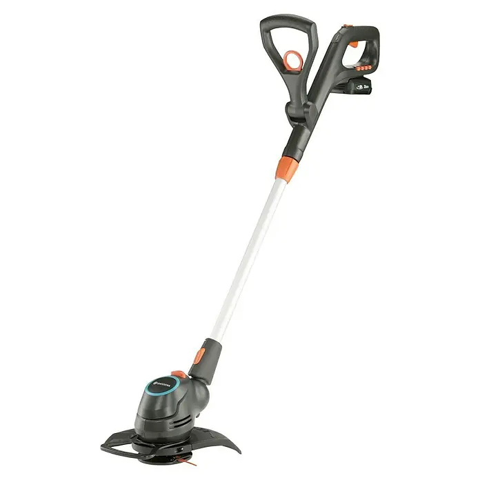 Gardena Power for All 18V Akku-Rasentrimmer ComfortCut - 18 V, Li-Ionen, Ohne Akku, Schnittbreite Messer: 23 cm - Gardena Akku-Trimmer für präzises Kantenschneiden und Rasenpflege im Garten, ideal für schwer zugängliche Stellen.
