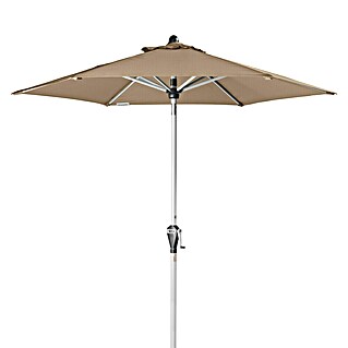 Doppler Active Marktschirm rund Auto Tilt (Greige, Durchmesser Bespannung: 210 cm)