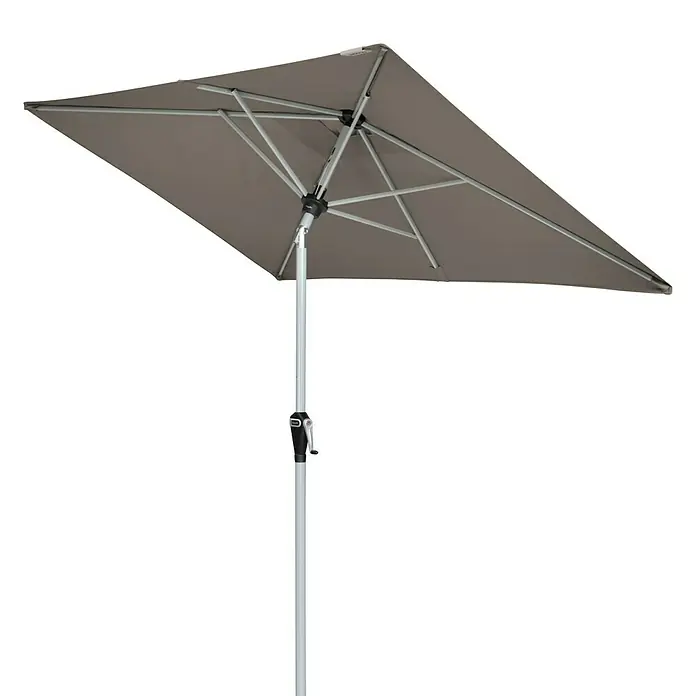 Doppler Active Marktschirm Auto Tilt - Greige, Bespannungsmaß (L x B): 210 x 140 cm - Dieser quadratische Sonnenschirm bietet optimalen Schutz vor der Sonne und ist perfekt für den Garten oder die Terrasse geeignet.