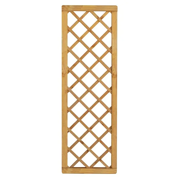 Rankgitter Bern - B x H: 59 x 179 cm, Holz, Pinie - Bild eines hölzernen Spaliergitters, ideal für den Gartenbau, mit rautenförmigem Muster und robustem Rahmen.