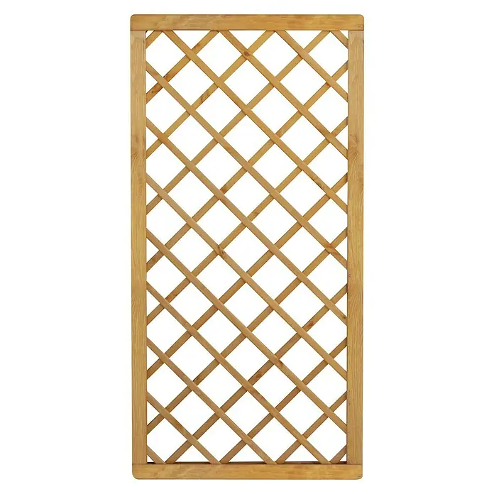 Rankgitter Bern - B x H: 89 x 179 cm, Holz, Pinie - Holzgarten-Rankgitter mit Rahmen, ideal als Kletterhilfe für Pflanzen oder dekoratives Element im Garten.