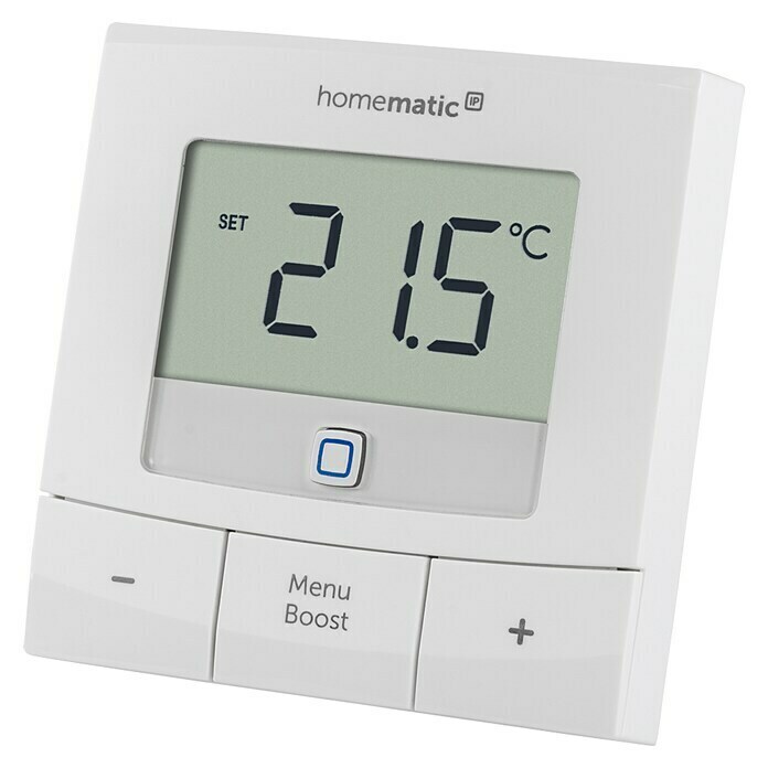 Homematic IP Funk-Raumthermostat HmIP-WTH-BWeiß, Batteriebetrieben, 22 x 85 x 85 mm Diagonal View