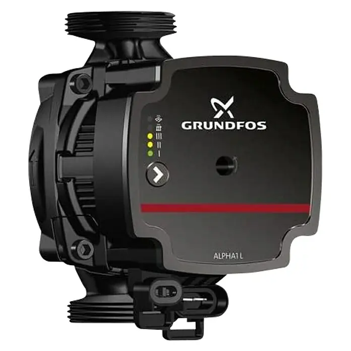 Grundfos Umwälzpumpe Alpha 1 L - Leistungsaufnahme: 4 W - 45 W, Einbaulänge: 180 mm, Förderhöhe: 6 m - Eine hochwertige Grundfos ALPHA1 L Heizungspumpe, ideal für Heizungsanlagen. Solide Bauweise und effiziente Leistung für zuverlässigen Betrieb.