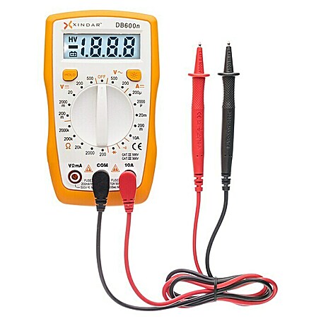 Xindar Multímetro digital Compacto DB600n (Número de polos: 2 ud., Medicion de tensiones de Corriente Alterna y Corriente Continua, IP20)