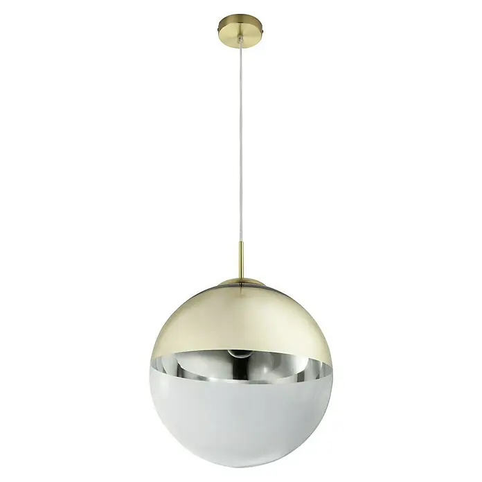 Globo Pendelleuchte Varus - Höhe: 120 cm, Gold, 1 Stk. - Elegante Hängeleuchte mit goldener Oberseite und weißer Unterseite, die ein modernes und stilvolles Design bietet. Perfekt zur Beleuchtung jedes Raumes.