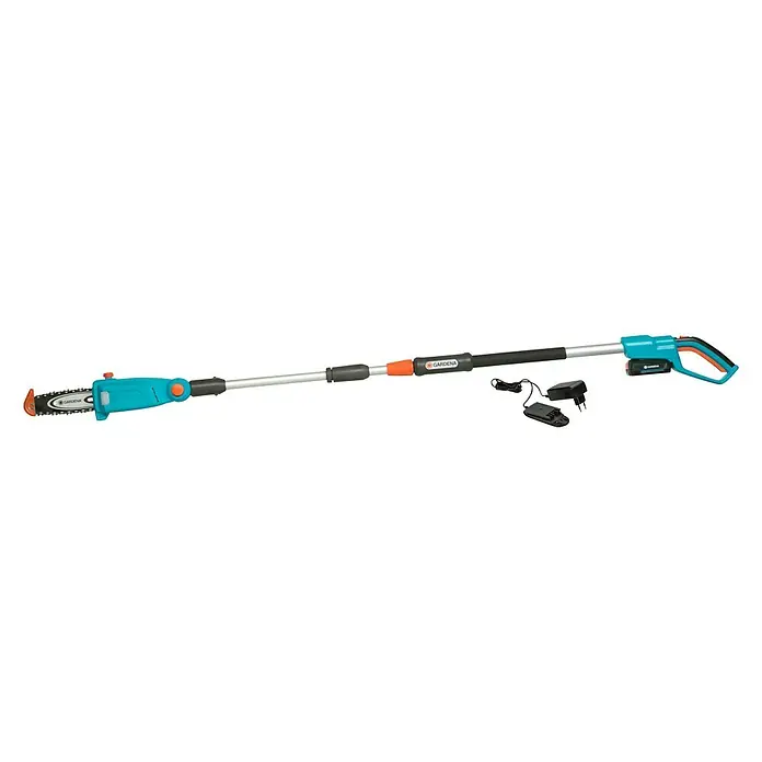 Gardena Power for All 18V Akku-Hochentaster - 18 V, 1 Akku, Schwertlänge: 20 cm - Die Gardena Akku-Hochentaster TCS 20/18V P4A mit ausziehbarem Stiel für Äste in großer Höhe. Das Gerät ist leistungsstark und leicht.